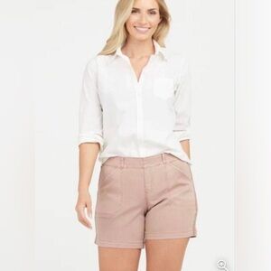 Spanx 6” Stretch Twill Pull On Shorts in Mauve Size Small